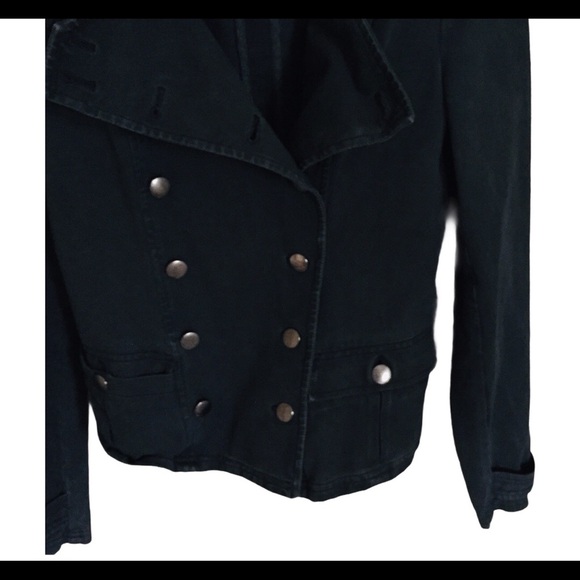 ANTHROPOLOGIE MARRAKECH Knit Cadet Button Front Jacket With Pockets Grey Small - Picture 7 of 10